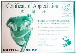 Certificate of Appreciation 感謝状